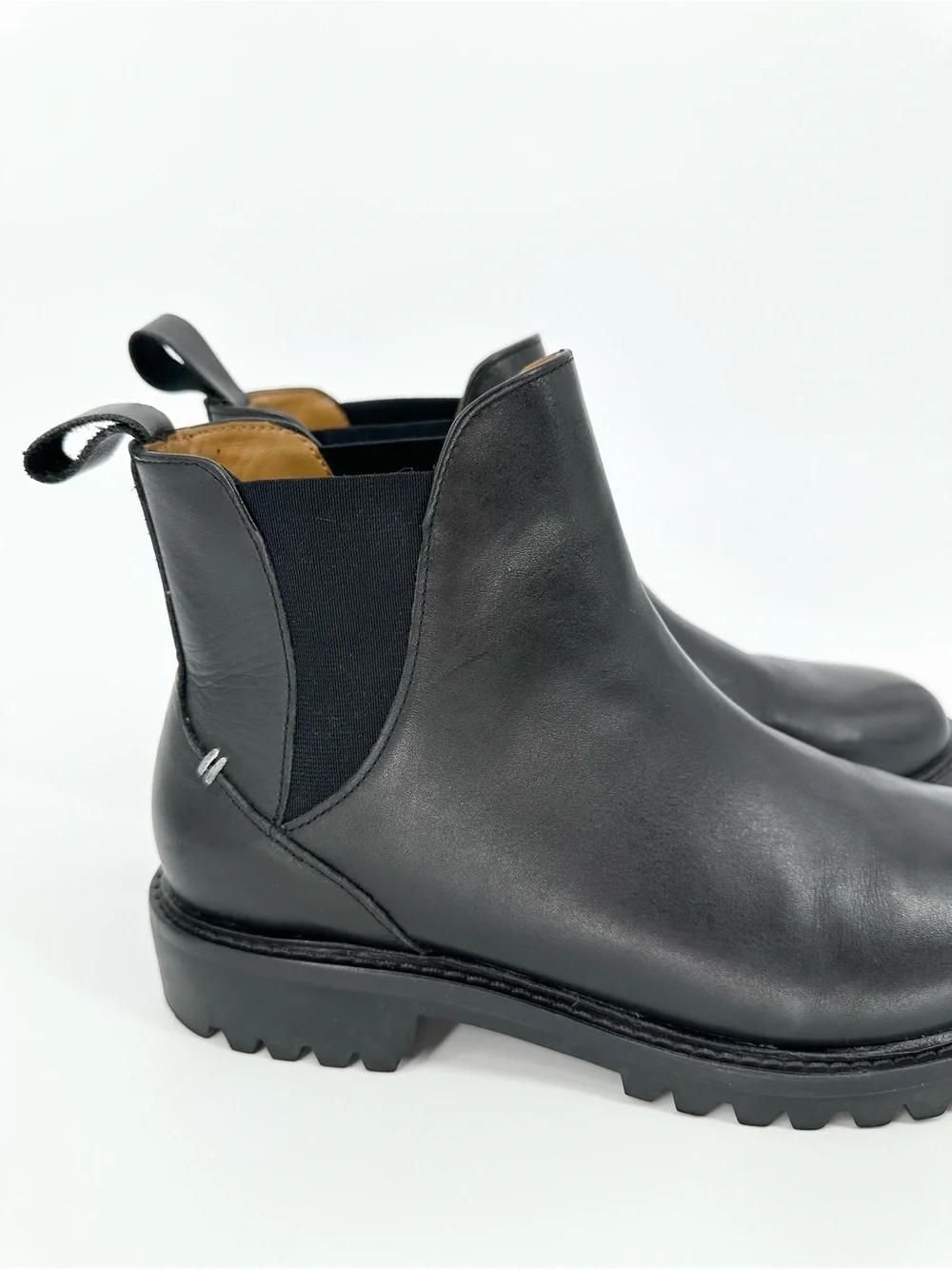 LABEL Go-To Chelsea Black Leather Boots Vibram Soles